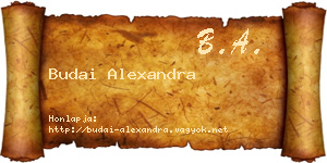 Budai Alexandra névjegykártya